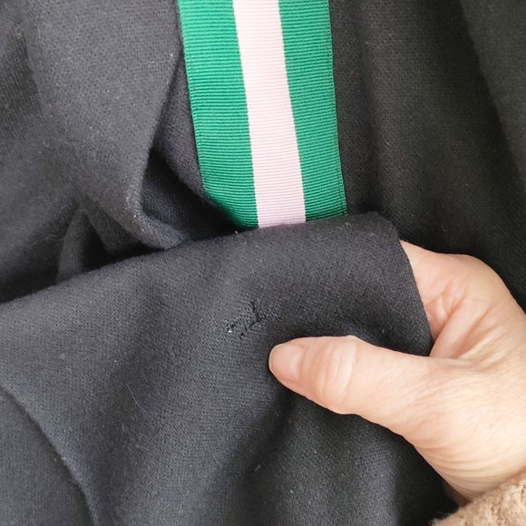 Boden Black Lined Wool Trousers With Green and Pink Stripe Size 18 - Picture 7 of 7